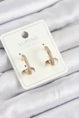 Xuping Zirkon Taşlı I Model Gold Renk Kadın Küpe - 1