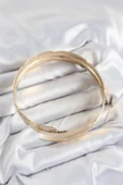Pirinç Yaprak Model Gold Renk Kadın Pazu Bileklik thumbnail 2