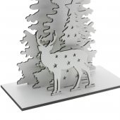 31x17cm Yılbaşı Dekor Demonte Çam Ahşap Ağaç ve Geyik - 5