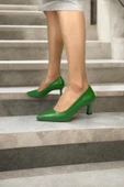 Kadın Sity Yeşil 6 cm İnce Topuklu Stiletto - 5