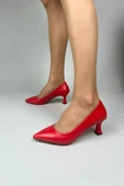 Kadın Sity Kırmızı Cilt 6 cm İnce Topuklu Stiletto - 3