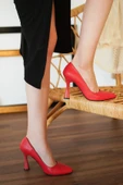 Kadın Samba Kırmızı Stiletto 7 cm Topuklu  Ayakkabı - 1