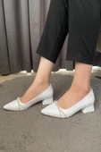 Kadın Valeri Beyaz Çapraz Taşlı Stiletto Alcak Ökçe Abiye Ayakkabı - 2