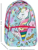 Yeşil Magic Unicorn Figürlü Kız İlkokul Sırt Çantası + Beslenme Çantası (2305) - 3