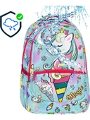 Yeşil Magic Unicorn Figürlü Kız İlkokul Sırt Çantası + Beslenme Çantası (2305) - 2