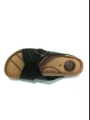 Apella Siyah Tek Tokalı Çapraz Bant Anatomik Comfort Kadın Terlik thumbnail 3