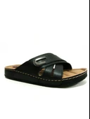 Apella Siyah Tokalı Çapraz Bant Anatomik Comfort Kadın Terlik thumbnail 1