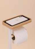 The Mia Tepsili ve Fırçalı Tuvalet Kağıdı Standı Beyaz 760 thumbnail 2
