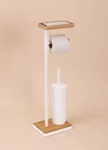 The Mia Tepsili ve Fırçalı Tuvalet Kağıdı Standı Beyaz 760 thumbnail 3