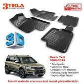 Skoda Yeti 2009-2018 Premium 3D Havuzlu Paspas Seti - 1