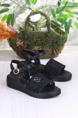 Fort 05-2001 Soft Rahat Toka Detaylı Dantel Örgülü Kadın Sandalet thumbnail 4