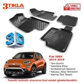Fiat 500X 2014-2019 Premium 3D Havuzlu Paspas Seti - 1