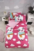 LaLiva Çerşafı Lastikli Kuzulu Çocuk Nevresim Takımı Pembe Tek Kişilik thumbnail 2