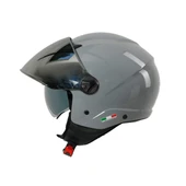 Sway SW 765 Güneş Vizörlü Yarım Motosiklet Kaskı Nardo Gri thumbnail 3
