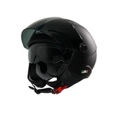 Sway SW 765 Güneş Vizörlü Yarım Motosiklet Kaskı Mat Siyah (ŞEFFAF VİZÖR) thumbnail 3