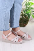 Fort 05-2077 Soft Rahat Toka Detaylı Büzgülü Bant Kadın Sandalet thumbnail 9