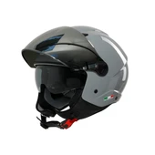 Sway SW 765 Güneş Vizörlü Yarım Motosiklet Kaskı Nardo Gri thumbnail 4