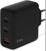 Ttec 2SCG04B Smartcharger Trio Gan 120W PD 2 Usb-C + Usb-A Hızlı Şarj Aleti Siyah thumbnail 1
