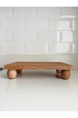 Bambu Top Ayaklı Kare Stant, Bambu Sunumluk (25cm) - 1
