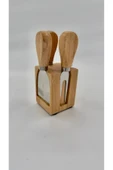 Bambu 4'lü Bıçaklık Seti, Bambu Peynir Kesme Aparatı (6X8X13CM) - 2