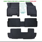 Chery Tiggo 8 Pro 7 Koltuk EXCELLENT 2020 ve Sonrası 4D Premium Havuzlu Paspas - 1