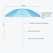 CYNDI - YILDIZ BASKILI MAVI PLAJ SEMSIYESI - 1