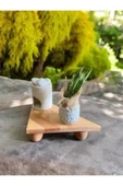 Bambu Top Ayaklı Üçgen Stant, Bambu Sunumluk (21x40) - 1