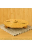 Bambu Top Ayaklı Oval Sunum Standı, Yuvarlak Sunum Tabağı (24CM) thumbnail 2