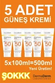 Dermaderm 5 Adet Spf 50+ Güneş Koruma Vitaminli Yüz ve Vücut Güneş Kremi 5 x 100ML. - 1