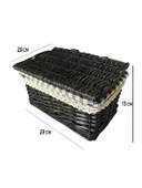SİYAH KAPAKLI SEPET DİKDÖRTGEN. KÇK 29 X 20 X 15 CM - 2