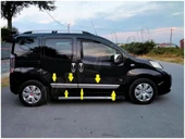 Citroen Nemo Krom Yan Kapı Çıtası 2008 Sonrası 4 Parça Paslanmaz Çelik thumbnail 3