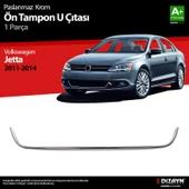 S-Dizayn VW Jetta Krom U Formlu Ön Tampon Çıtası 1 Prç. 2011-2014 thumbnail 1