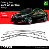 S-Dizayn Toyota Corolla Krom Cam Üst Çıtası 4 Prç. 2013-2018 thumbnail 1