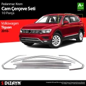 S-Dizayn VW Tiguan Krom Cam Çerçevesi 10 Prç. 2016-2024 A+ Kalite thumbnail 1