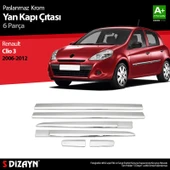 S-Dizayn Renault Clio 3 HB Krom Yan Kapı Çıtası 6 Prç 2006-2012 thumbnail 1