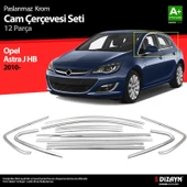 S-Dizayn Opel Astra J HB Krom Cam Çerçeve Seti 12 Prç 2010-2015 (Bütün-Formlu) A+ Kalite thumbnail 1