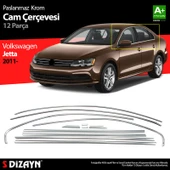 S-Dizayn VW Jetta Krom Cam Çerçeve Seti 12 Prç. 2011-2019 A+ Kalite thumbnail 1