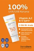 Dermaderm 2 Adet Spf 50+ Güneş Koruma Vitaminli Yüz ve Vücut Güneş Kremi 2 x 100ml ve 1 Adet Bitkisel Gece Leke Kremi 100 ml - 3