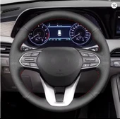 Hyundai Santa Fe 2019-2020 Araca Özgü Dikmeli Direksiyon Kılıfı KIRMIZI İP thumbnail 1