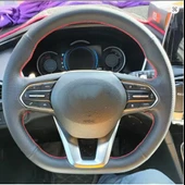 Hyundai Santa Fe 2019-2020 Araca Özgü Dikmeli Direksiyon Kılıfı thumbnail 1