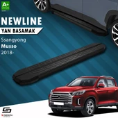 S-Dizayn Ssangyong Musso NewLine Siyah Yan Basamak 203 Cm 2018 Üzeri A+ Kalite thumbnail 1