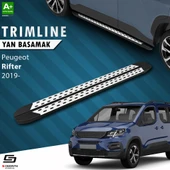S-Dizayn Peugeot Rifter Uzun Şase TrimLine Gri Yan Basamak 220 Cm 2019 Üzeri A+ Kalite thumbnail 1