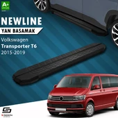 S-Dizayn VW Transporter T6 Kısa Şase NewLine Siyah Yan Basamak 213 Cm 2015-2019 A+ Kalite thumbnail 1
