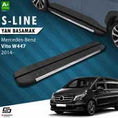 S-Dizayn Mercedes Vito W447 Kısa Şase S-Line Krom Yan Basamak 233 Cm 2014 Üzeri A+ Kalite thumbnail 1