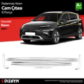 S-Dizayn Hyundai Bayon Krom Cam Çıtası 8 Prç. 2021 Üzeri thumbnail 1