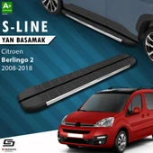 S-Dizayn Citroen Berlingo 2 S-Line Krom Yan Basamak 193 Cm 2008-2018 A+ Kalite thumbnail 1