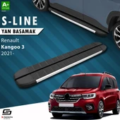 S-Dizayn Renault Kangoo 3 Uzun Şase S-Line Aluminyum Yan Basamak 223 Cm 2021 Üzeri A+ Kalite thumbnail 1