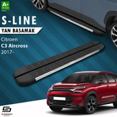 S-Dizayn Citroen C3 Aircross S-Line Krom Yan Basamak 183 Cm 2017-2024 A+ Kalite thumbnail 1