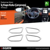 S-Dizayn Renault Captur 2 Krom İç Kapı Kolu Çerçevesi 4 Prç. 2020 Üzeri (Mat Krom) thumbnail 1