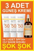 Dermaderm 3 Adet Spf 50+ Güneş Koruma Vitaminli Yüz ve Vücut Güneş Kremi 3 x 100 ml. ve 1 Adet Leke Karşıtı Güneş Serumu 50 ml. - 1